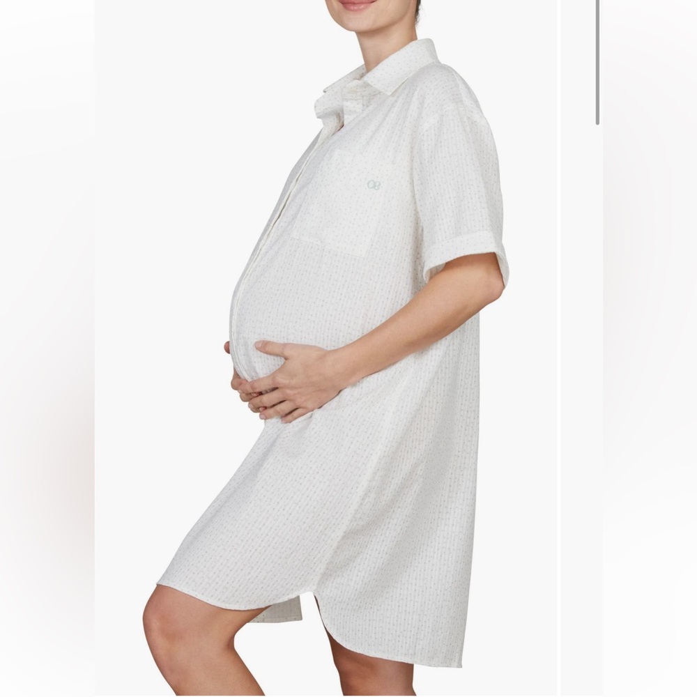 Maternity White Button Down